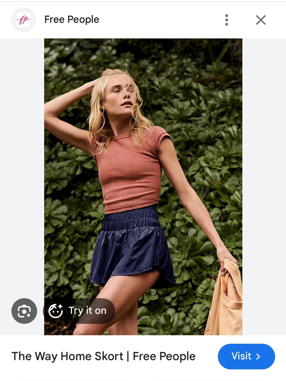 Free People Black Smocked-Waist Skort